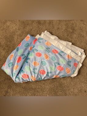 New Blue Easter Egg Minky Couture Blanket-Monster Size